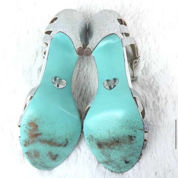 BETSEY JOHNSON Blue Silver SB-Tee Dress Sandals - Picture 11 of 13